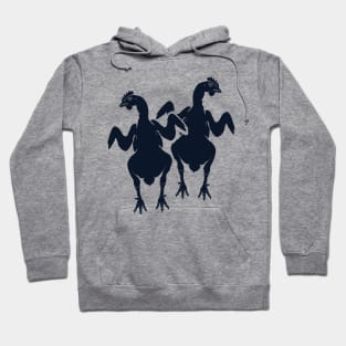 monochrome silhouette illustration of hens Hoodie